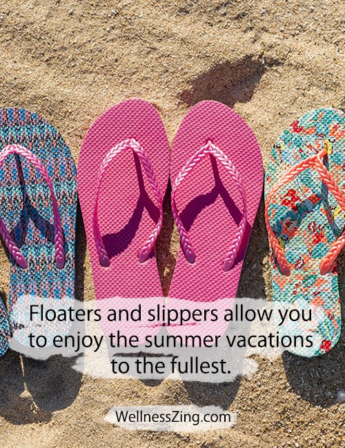 Floater and slippers are ideal for summer beach vacation