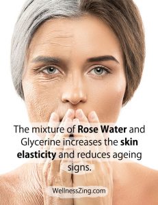 Mixture of Rose Water and Glycerine Helps Reduce Ageing Signs