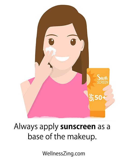 Apply Sunscreen as a Base of the Makeup