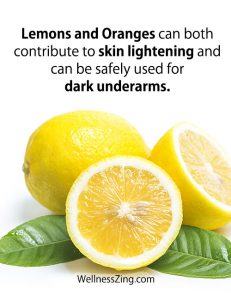 Lemon and Oranges Can be used to Treat Dark Underarms