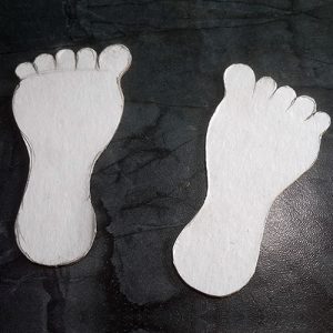Cardboard Feet Cutouts for Rolling Feet Craft